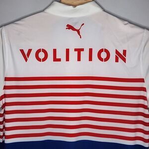 Puma Volition America Shirt Men's XL‎ Red White Blue Performance Golf Polo READ